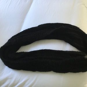 Black fuzzy Infiniti scarf